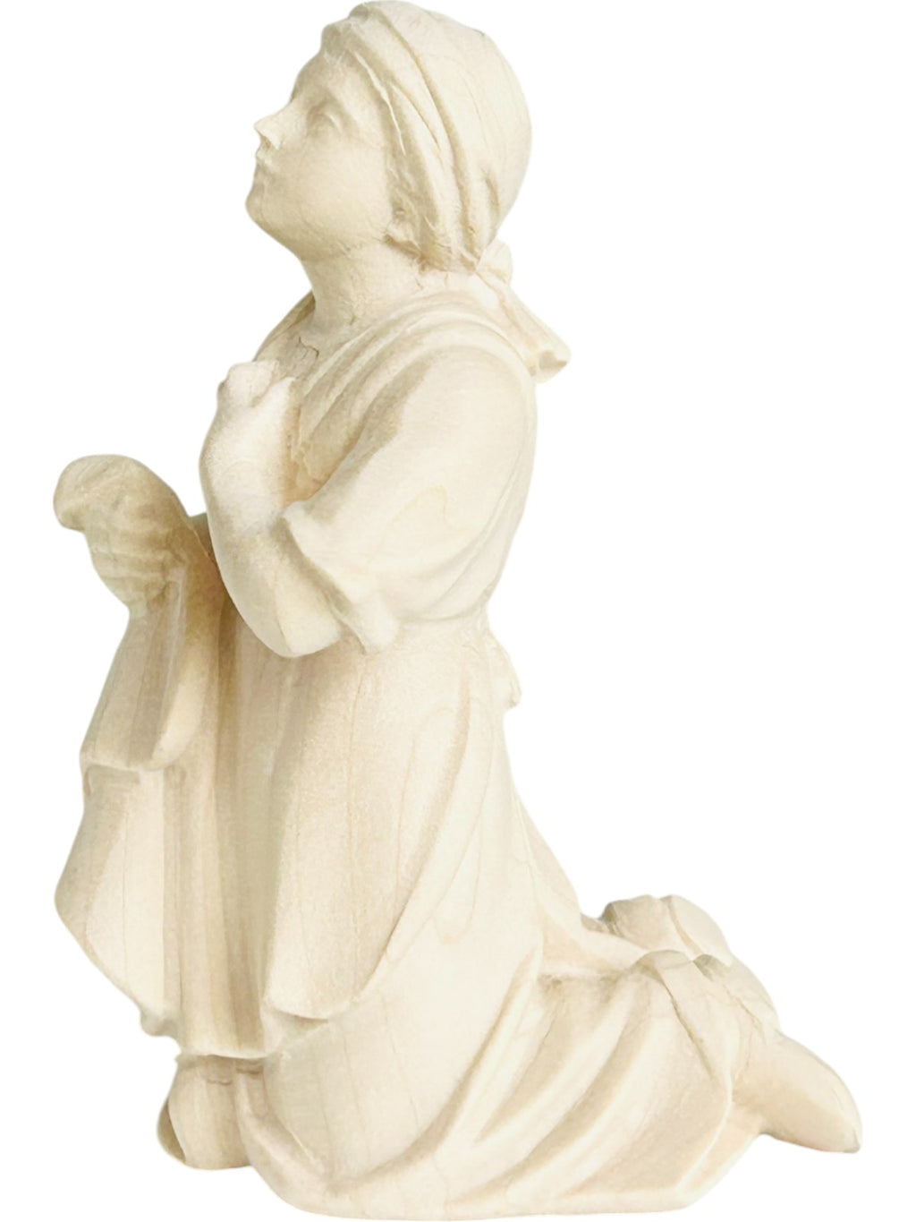 Bernadette aus Ahornholz geschnitzt und handbemalt - Dolfi Marienfigur - mit Ölfarben lasiert