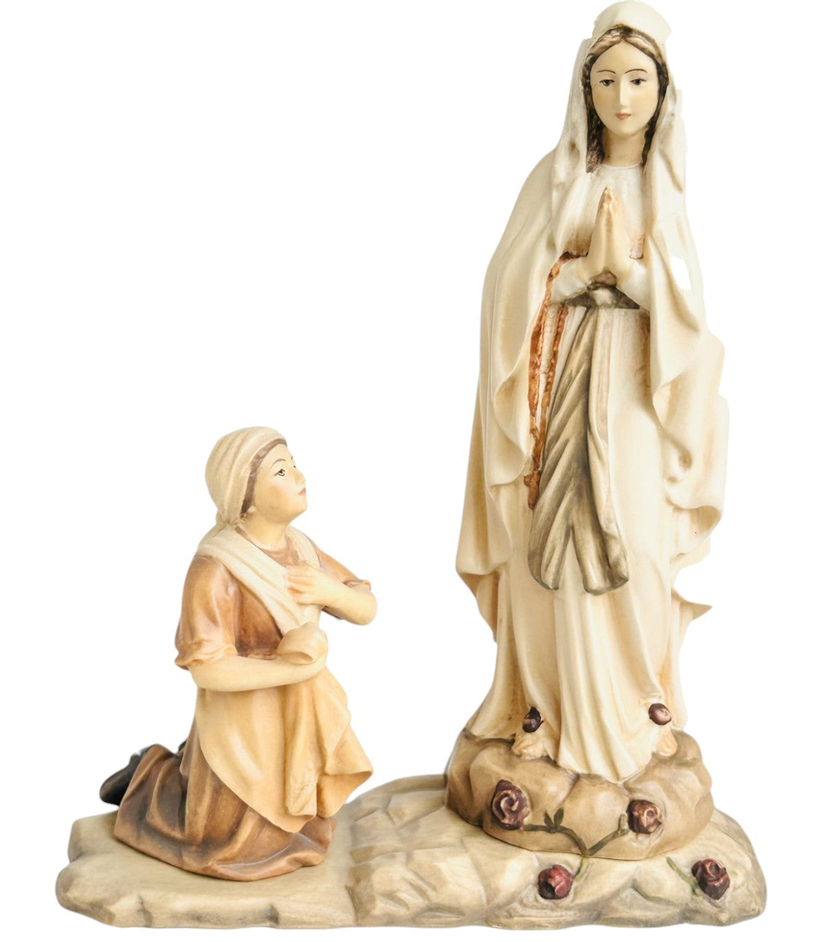 Our Lady of Lourdes with Bernadette wood - color