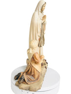 Vierge de Lourdes avec Bernadette statue en bois
