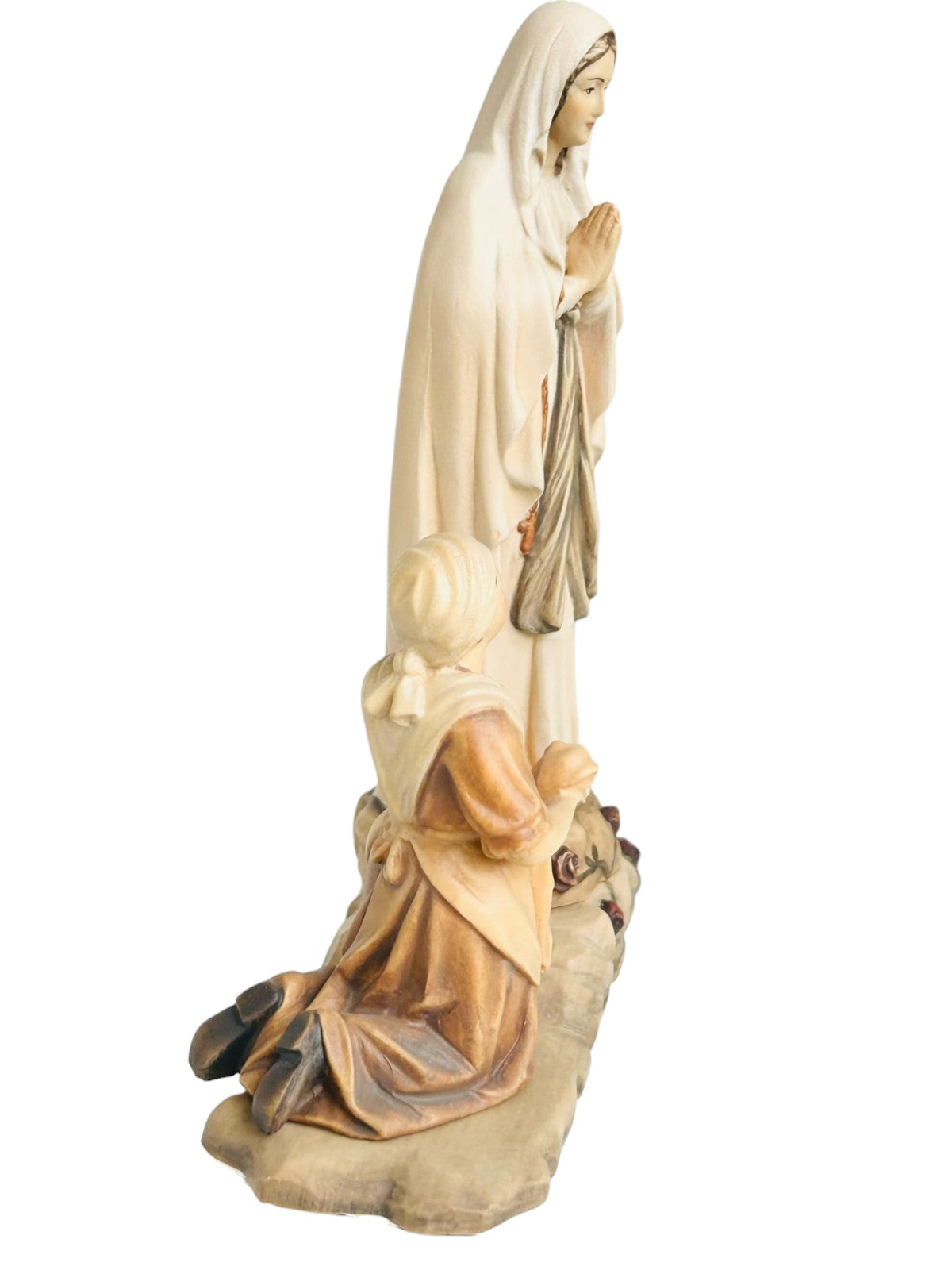 Our Lady of Lourdes with Bernadette wood - color
