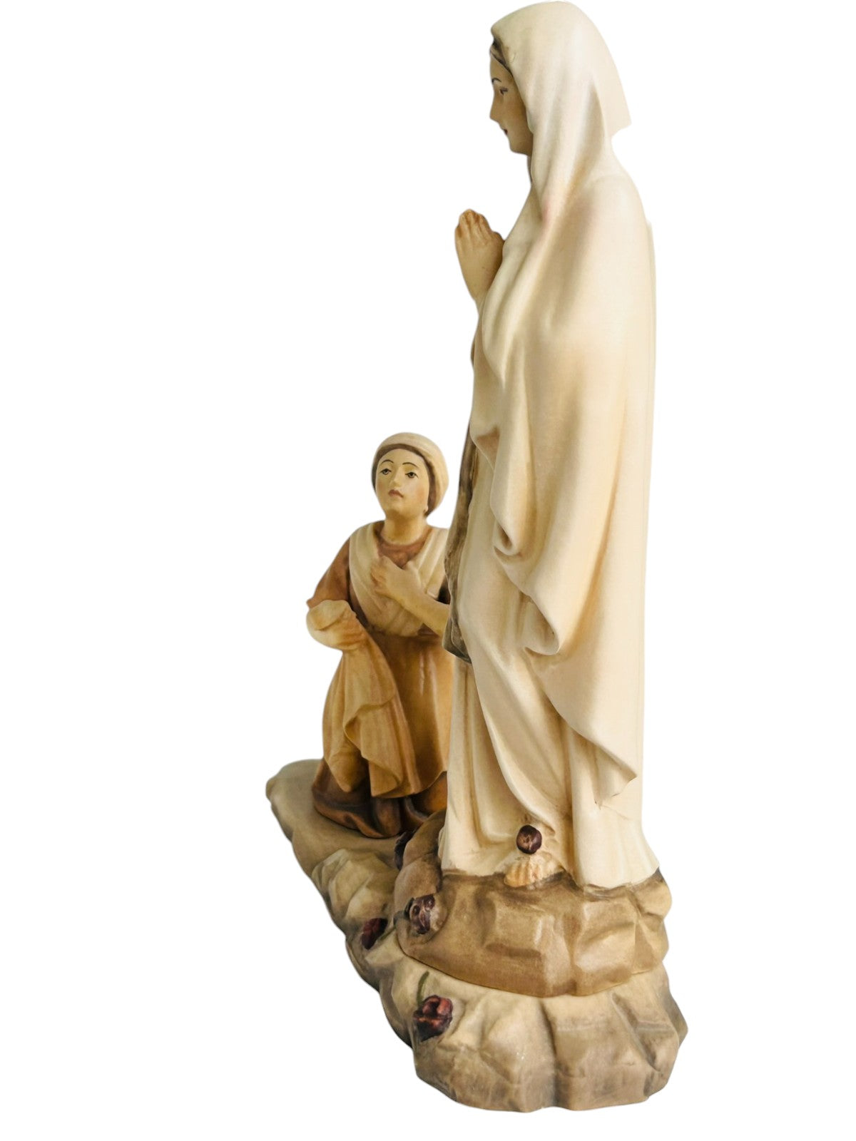 Our Lady of Lourdes with Bernadette wood - color