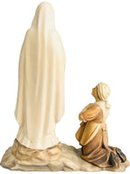Vierge de Lourdes avec Bernadette statue en bois