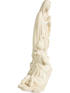 Vierge de Lourdes avec Bernadette statue en bois