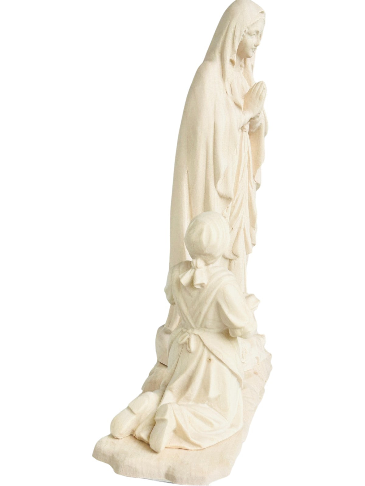 Lourdes Madonna mit Bernadette in einem Block - mit Ölfarben lasiert