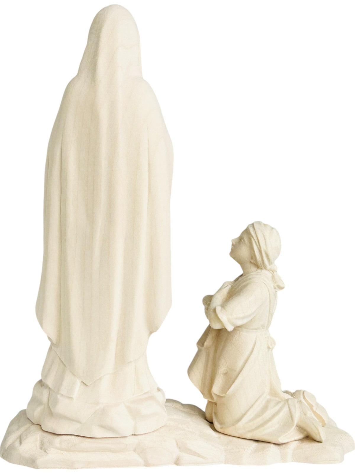 Lourdes Madonna mit Bernadette in einem Block - mit Ölfarben lasiert