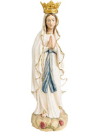 Madone de Lourdes avec statue couronne en bois