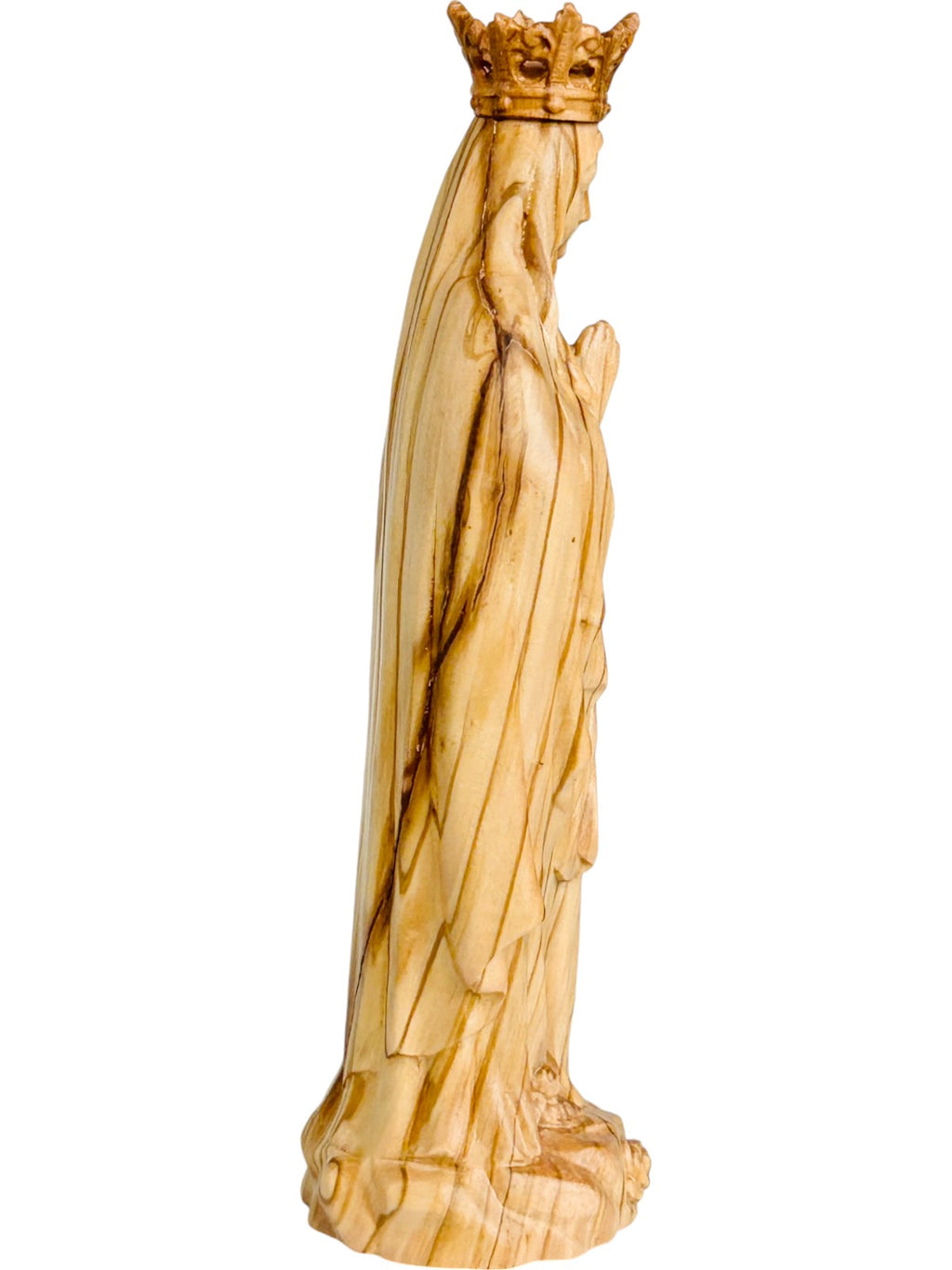 Madone de Lourdes avec statue couronne en bois
