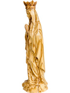 Madone de Lourdes avec statue couronne en bois
