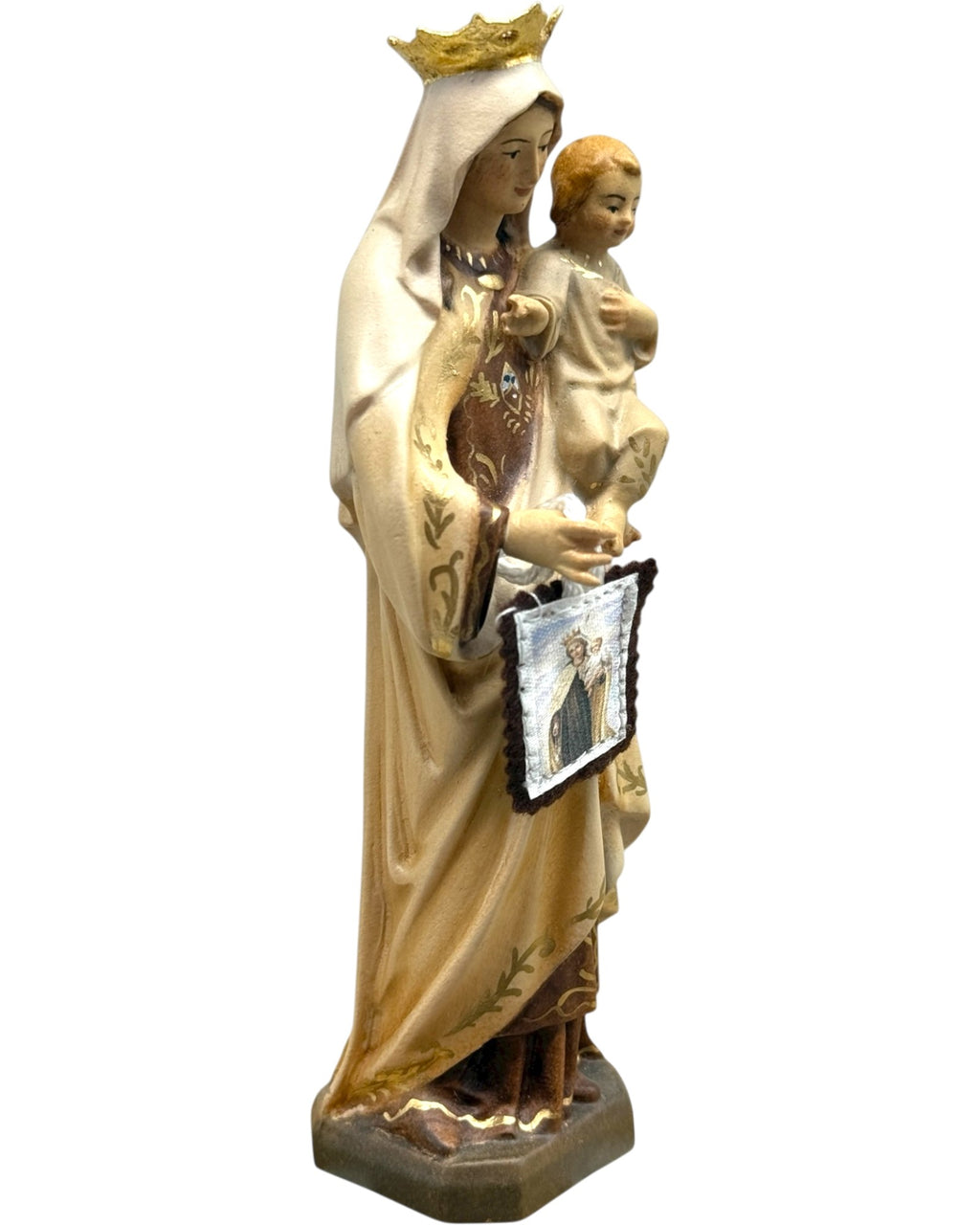 Carved Wooden Statue of Our Lady of Mount Carmel — Val Gardena Handicrafts