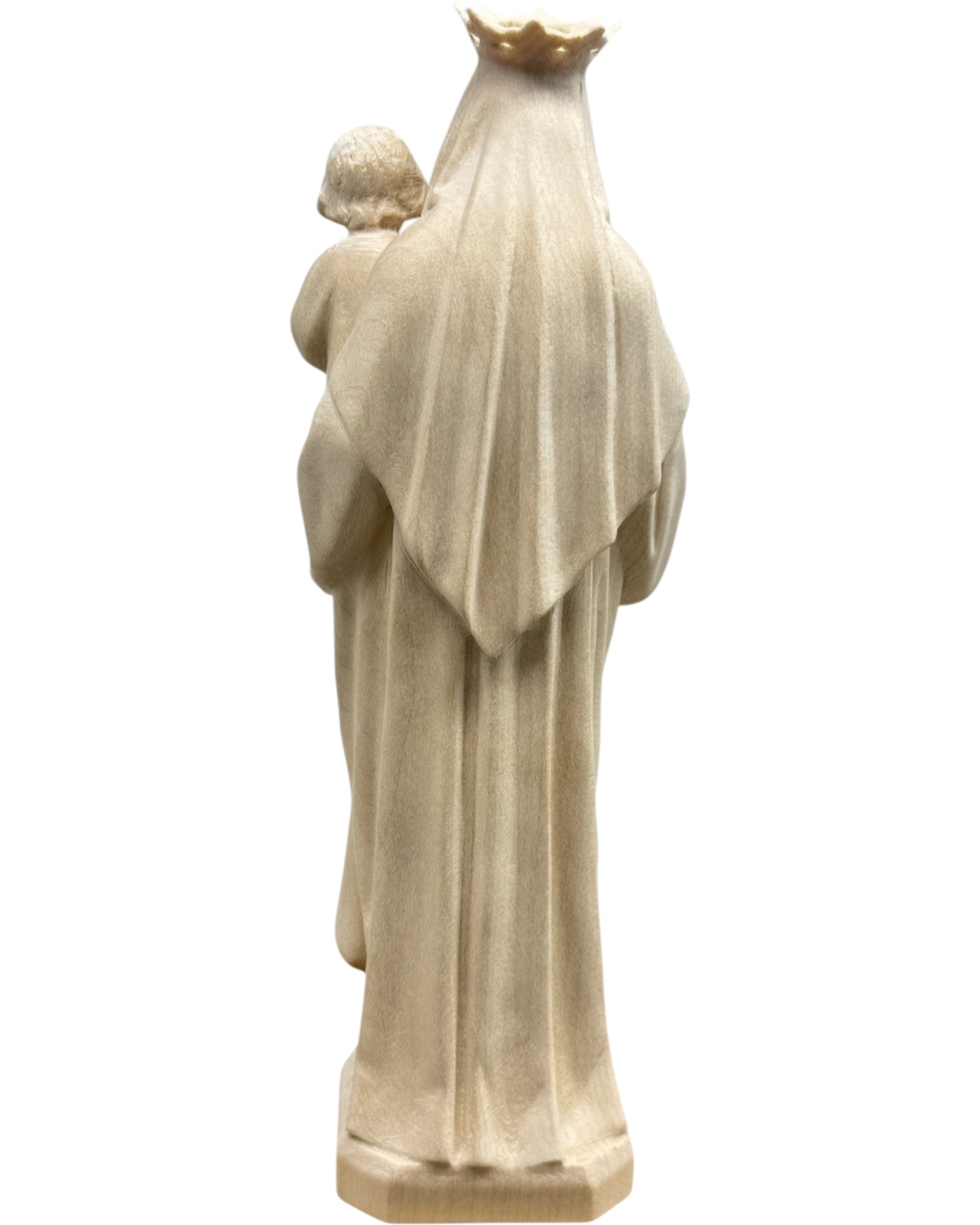 Statua Madonna del Carmelo in Legno Scolpito — Artigianato Val Gardena