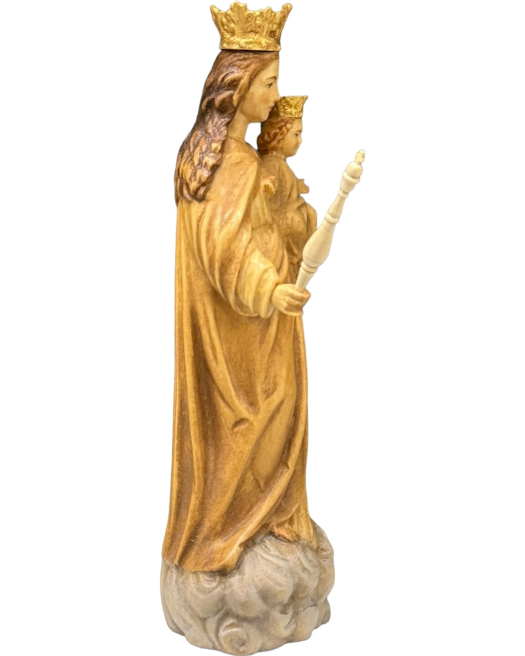 Maria Hilfe der Christen aus Ahornholhz geschnitzt - mit Ölfarben lasiert