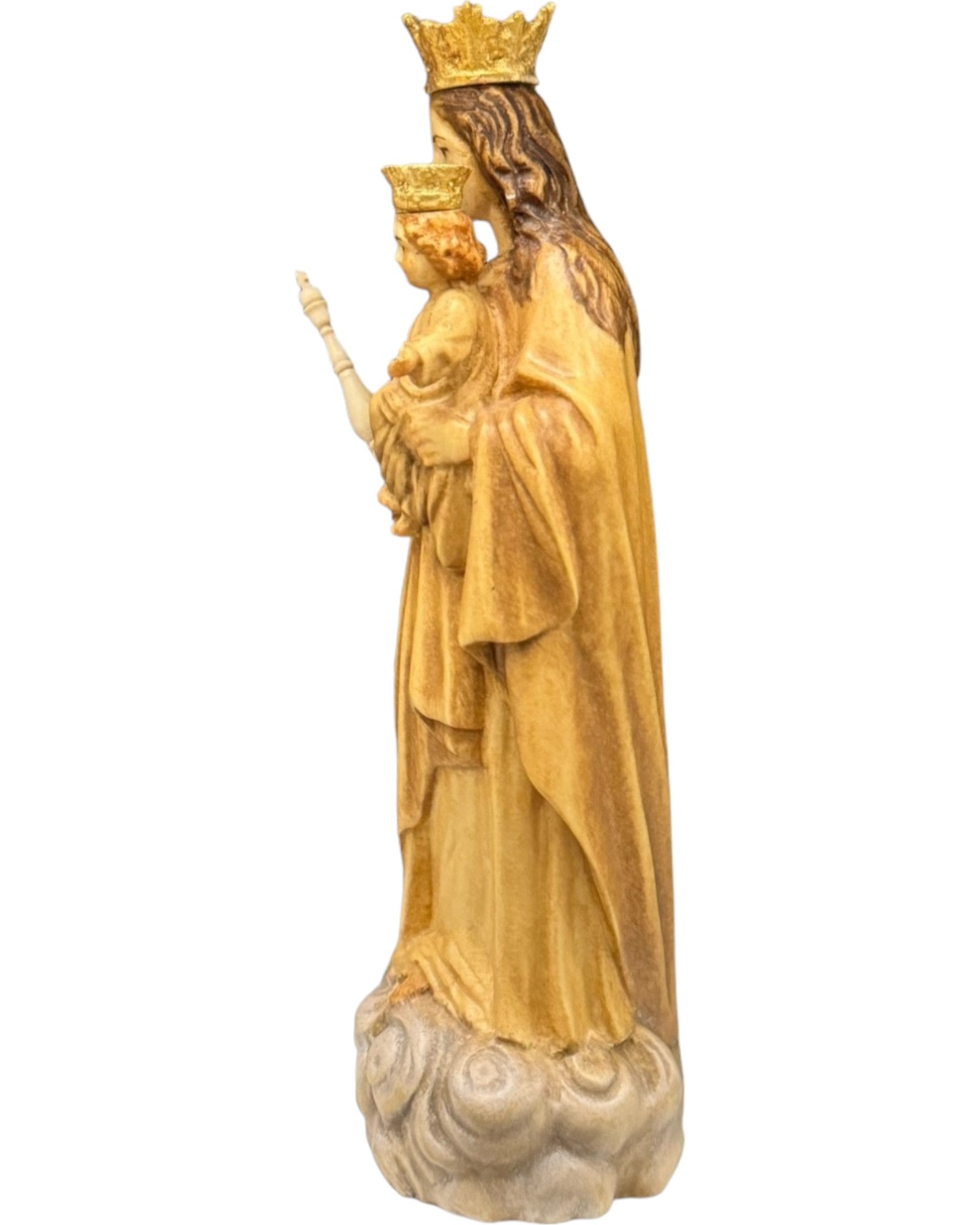 Marie Auxiliatrice sculptée en bois