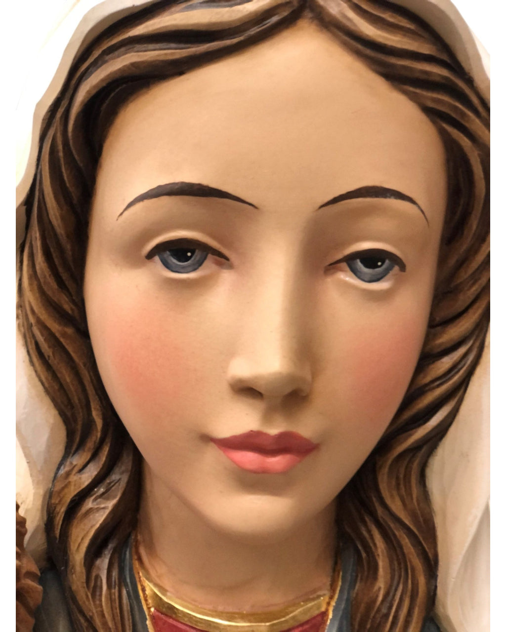 Statue Madonna with the Child Jesus in Artistic Fiber for Val Gardena