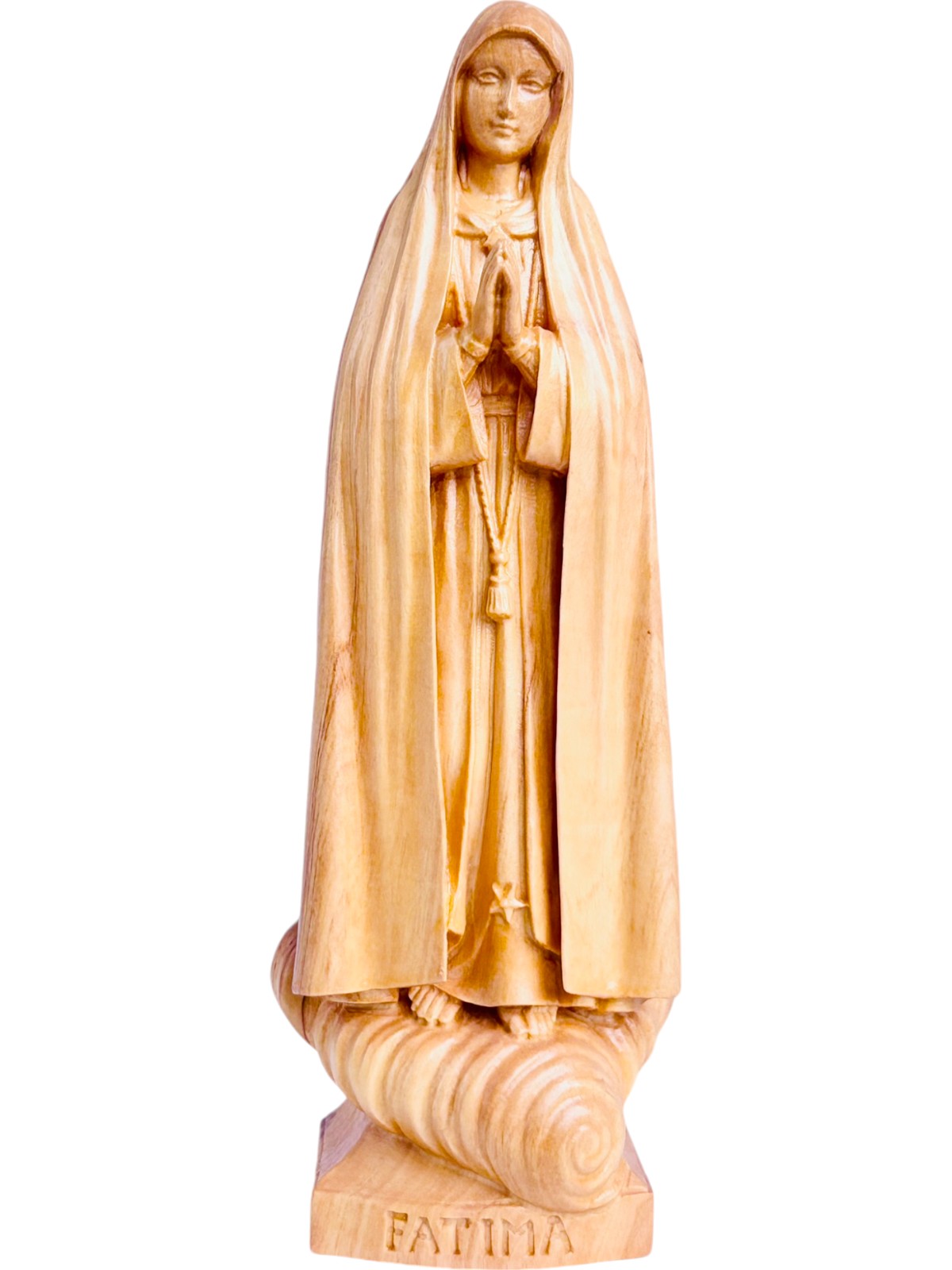 Notre Dame de Fatima pèlerin statue en bois