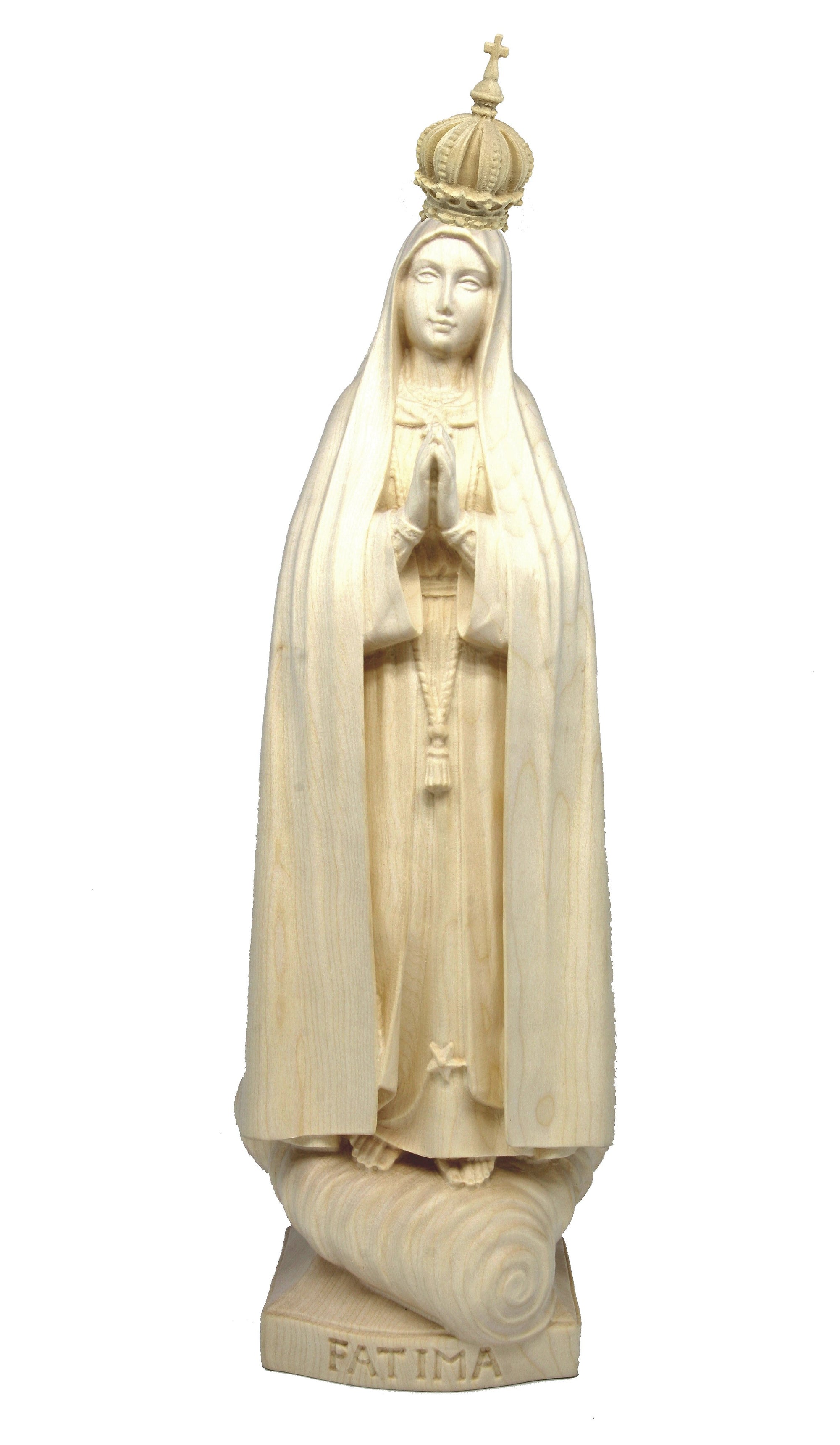 Notre-Dame de Fatima pèlerin avec couronne en bois