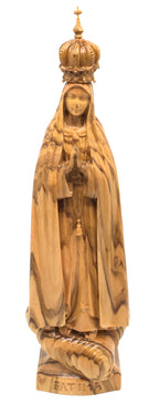 Notre-Dame de Fatima pèlerin avec couronne en bois
