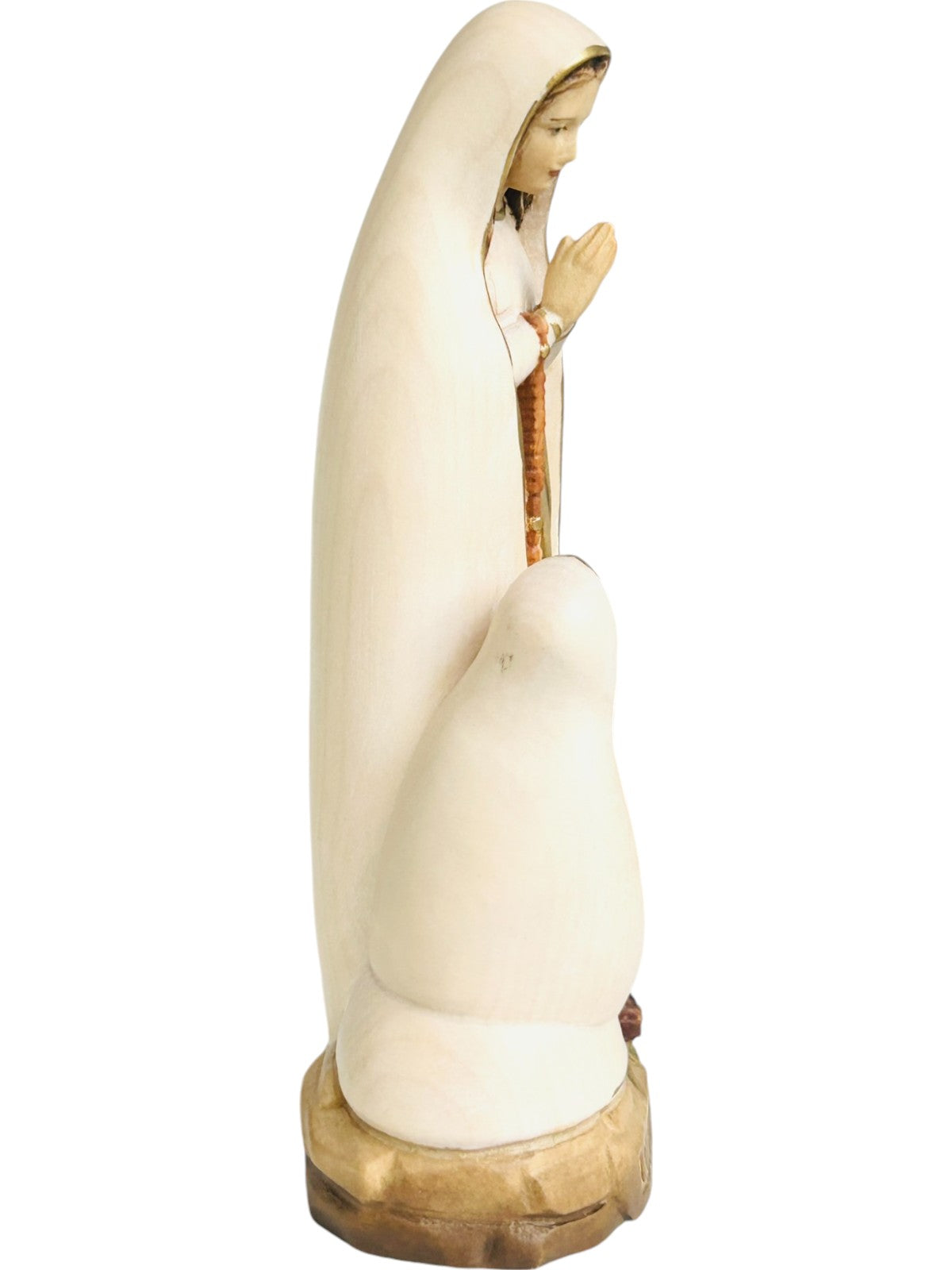Lourdes Madonna mit Bernadette aus Holz - mit Ölfarben lasiert