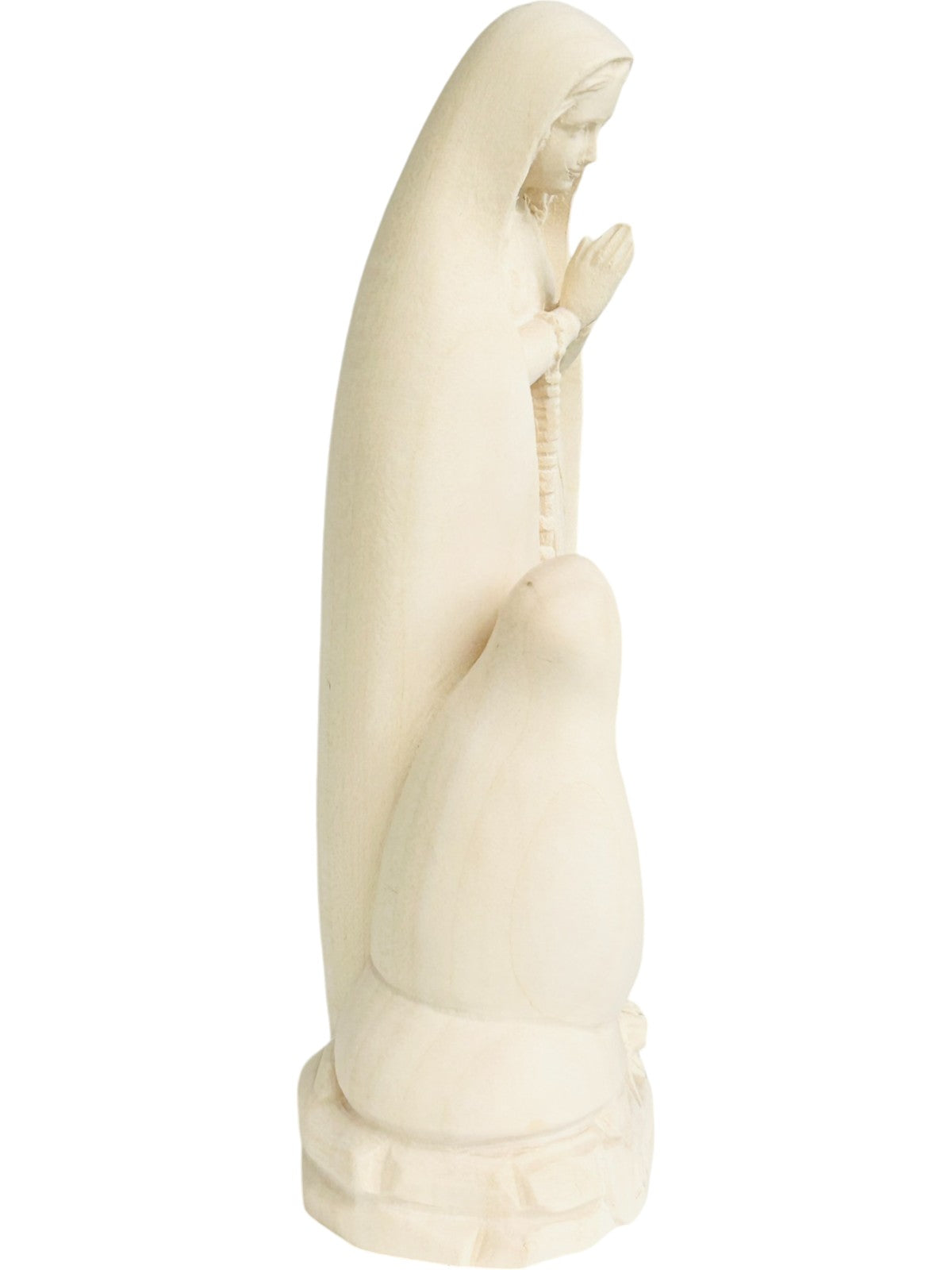 Lourdes Madonna mit Bernadette aus Holz - mit Ölfarben lasiert