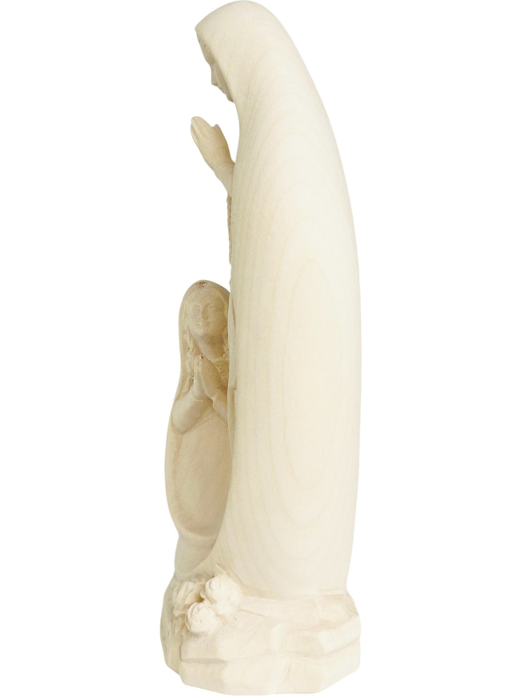 Vierge de Lourdes avec Bernadette statue en bois