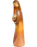 Vierge à l'enfant moderne en bois sculpté