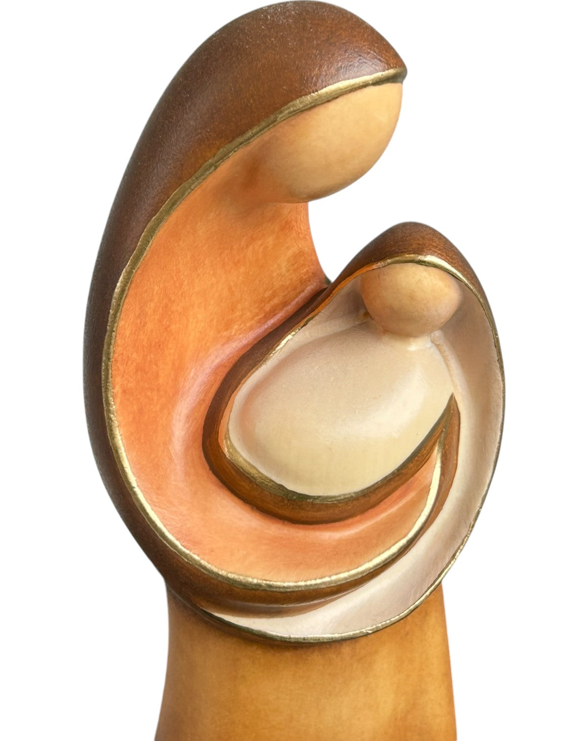 Madonna con Bambino moderna scolpita di legno