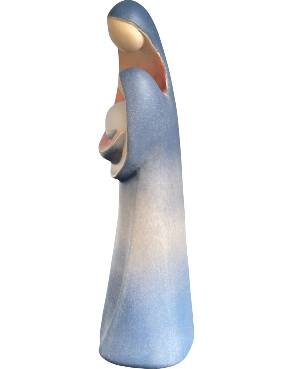 Madonna con Bambino moderna scolpita di legno