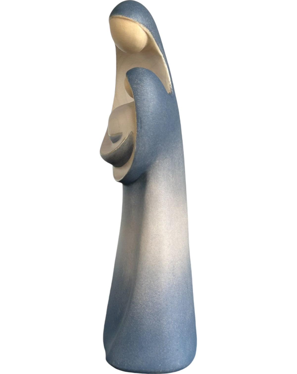 Vierge à l'enfant moderne en bois sculpté