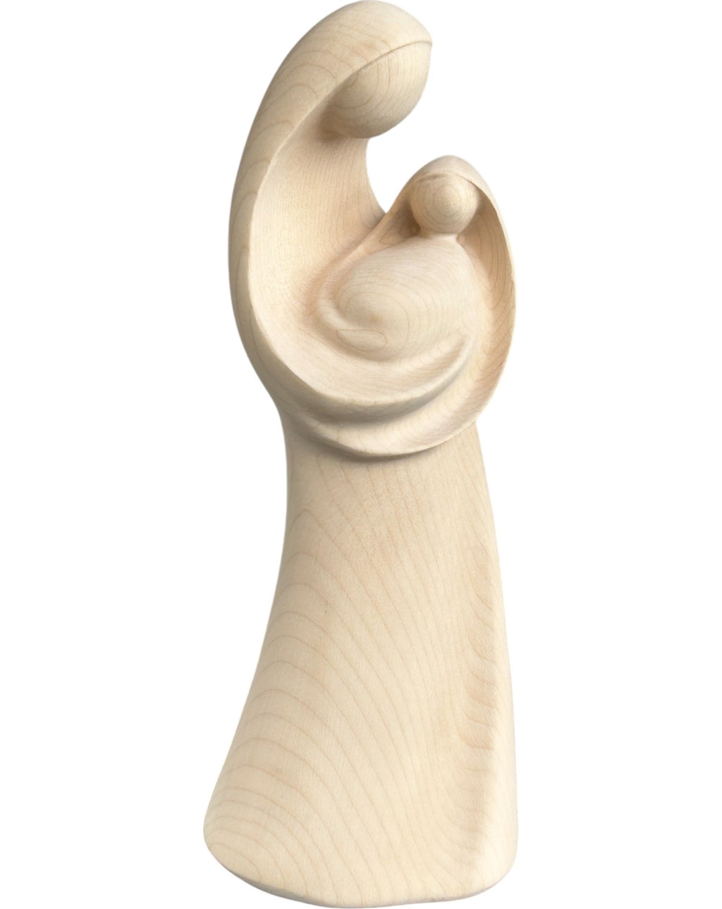 Vierge à l'enfant moderne en bois sculpté