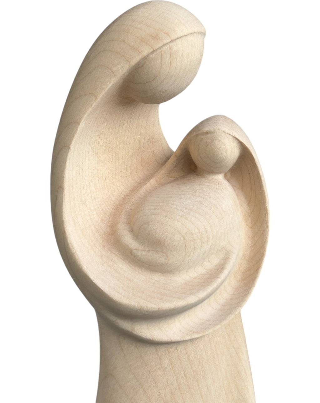 Vierge à l'enfant moderne en bois sculpté