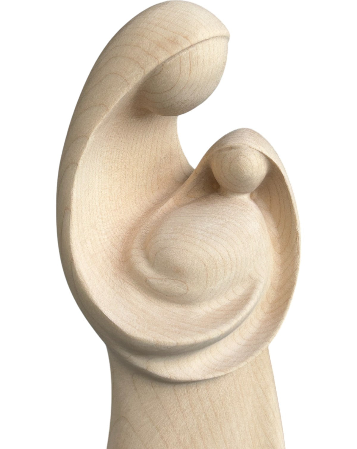 Vierge à l'enfant moderne en bois sculpté