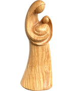 Vierge à l'enfant moderne en bois sculpté