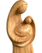 Vierge à l'enfant moderne en bois sculpté