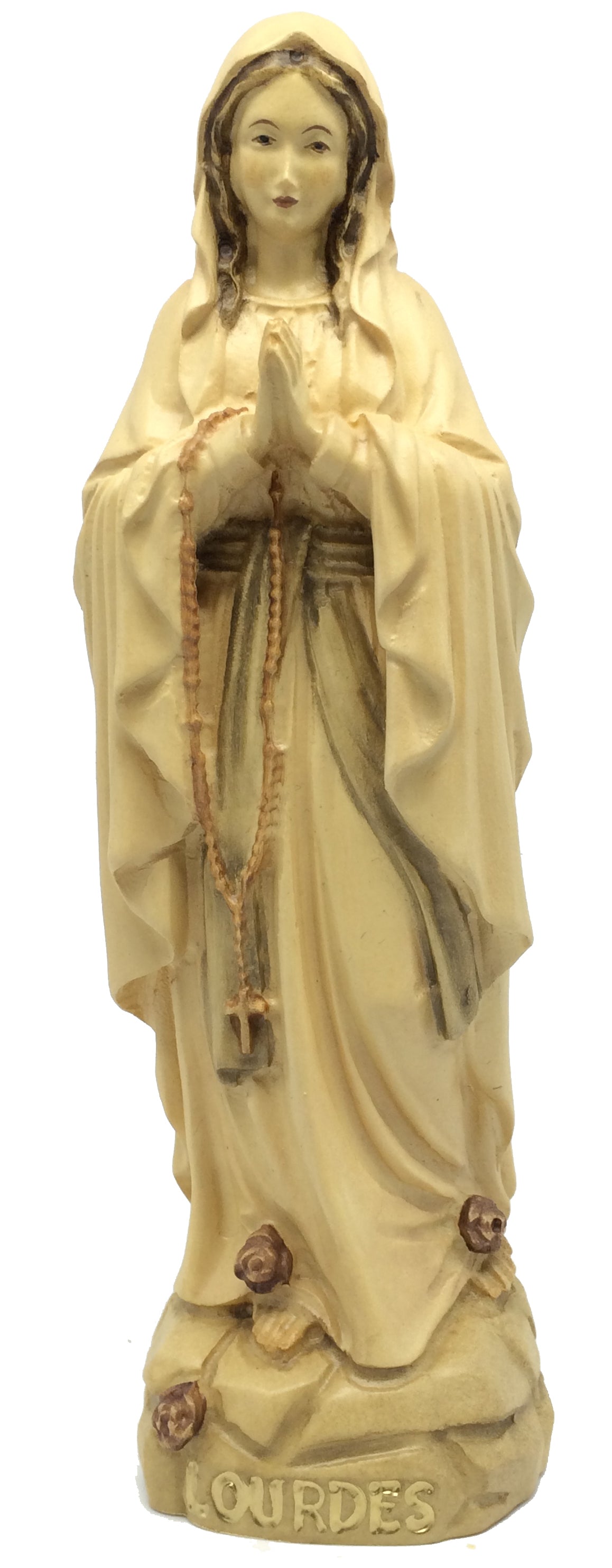 Lourdes-Madonna Holzfigur - mit Ölfarben lasiert