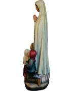 Madonna aus Fatima mit Hirtenjungen aus Holz - mit Ölfarben lasiert
