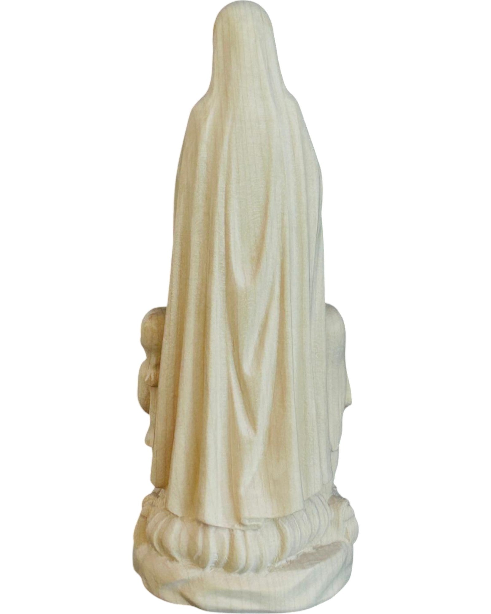 Madonna aus Fatima mit Hirtenjungen aus Holz - mit Ölfarben lasiert