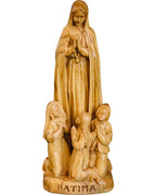 Madonna aus Fatima mit Hirtenjungen aus Holz - mit Ölfarben lasiert