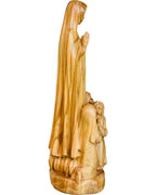 Madonna aus Fatima mit Hirtenjungen aus Holz - mit Ölfarben lasiert