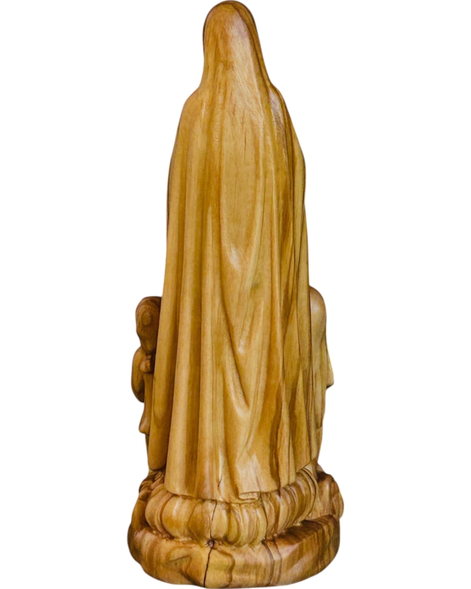Madonna aus Fatima mit Hirtenjungen aus Holz - mit Ölfarben lasiert