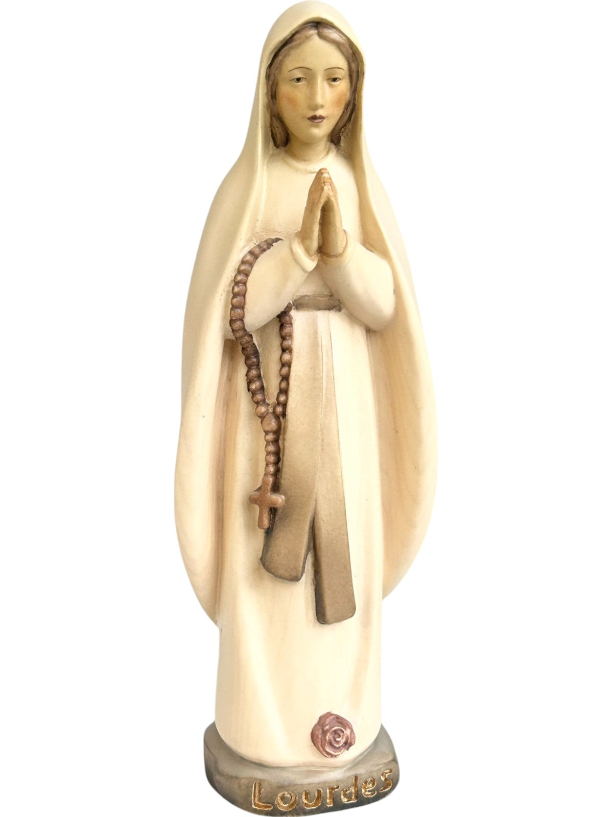 Lourdes Madonna als Holz Skulptur - mit Ölfarben lasiert