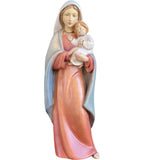 Mother with Child Madonna wood statue - color