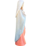 Mother with Child Madonna wood statue - color
