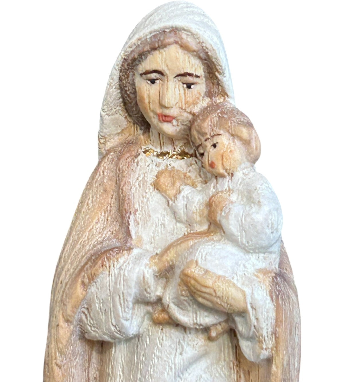 Madone moderne avec enfant en bois
