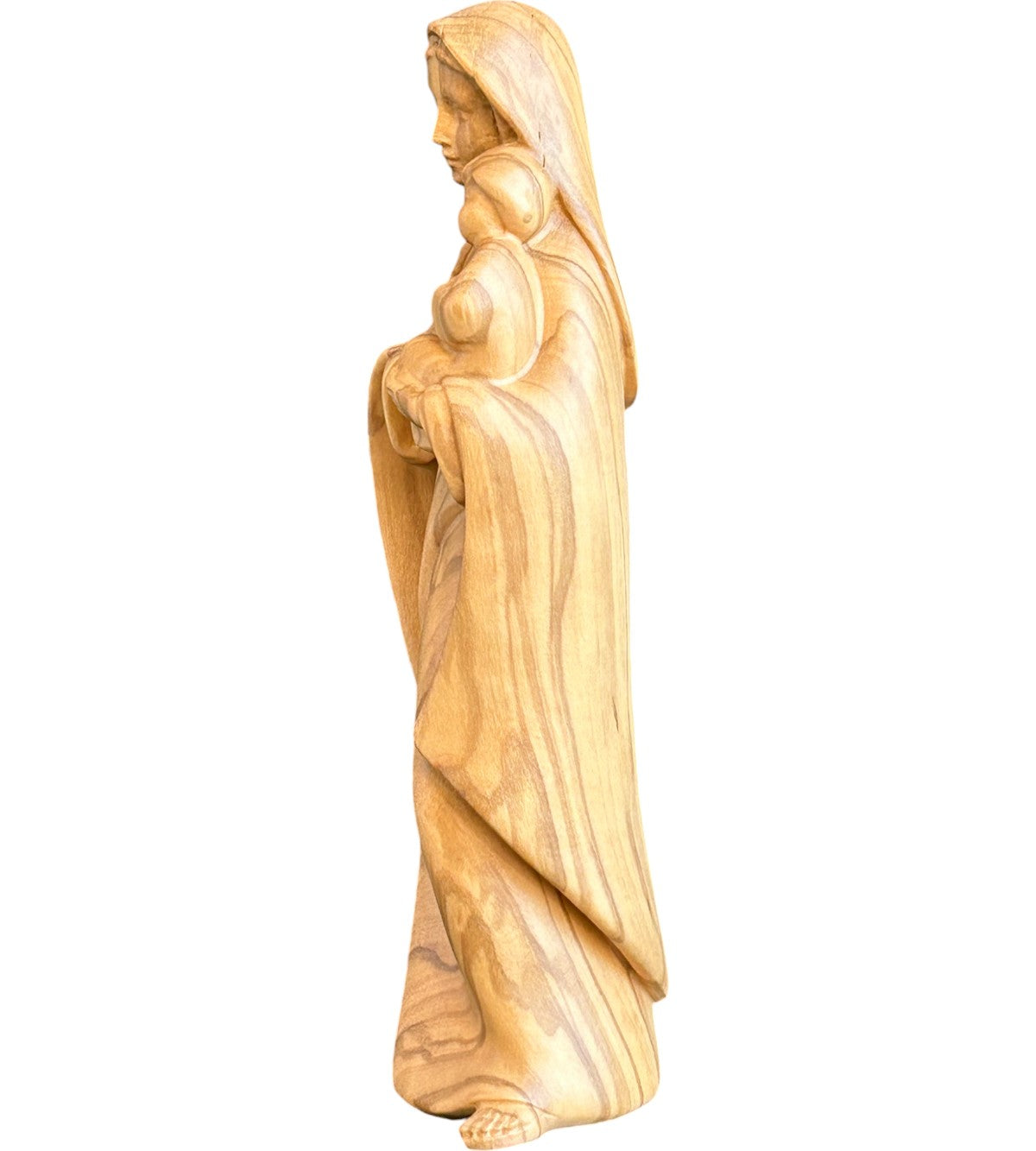 Madone moderne avec enfant en bois