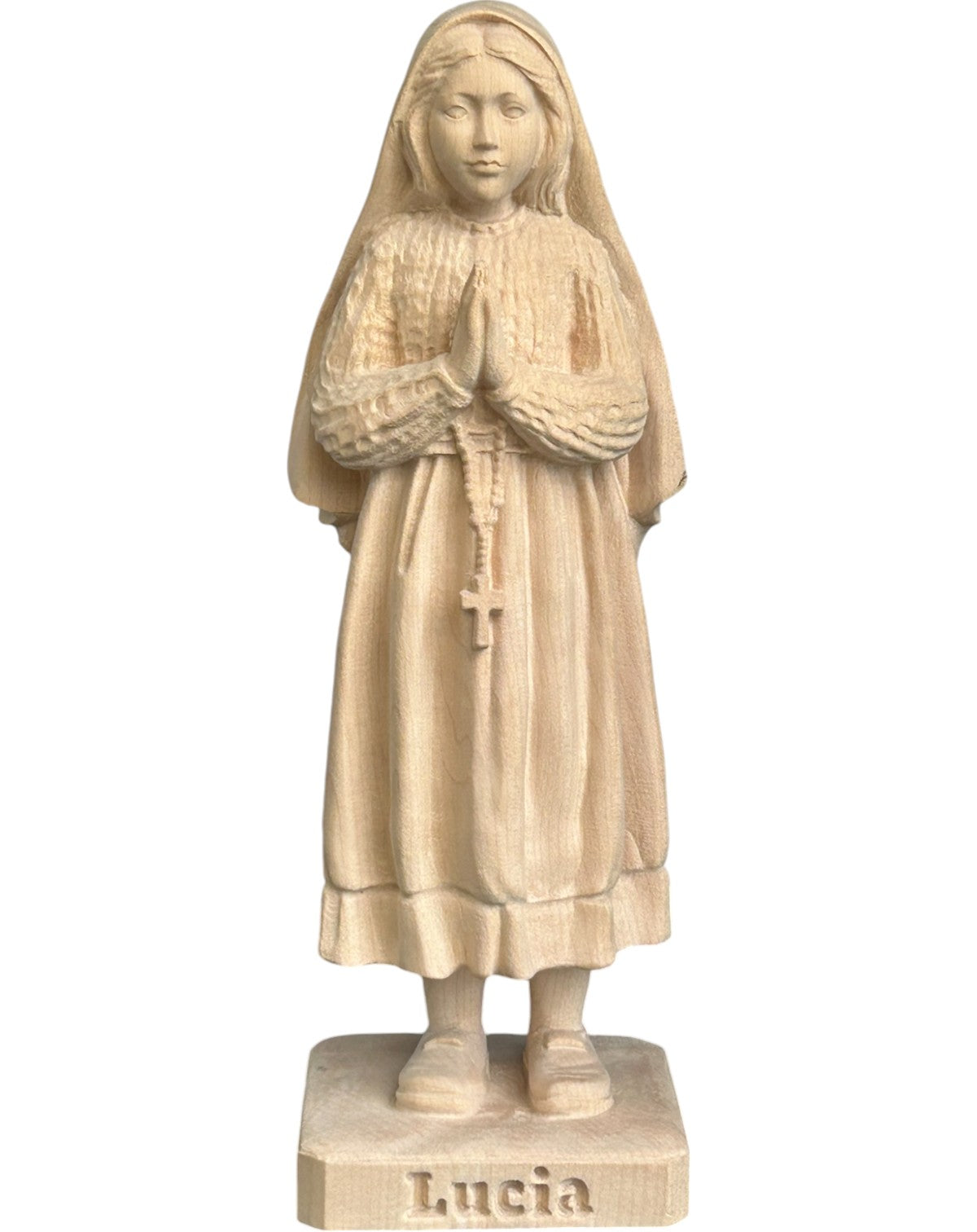 Schäferin und Hirtin Lucia aus Fatima aus Holz - mit Ölfarben lasiert