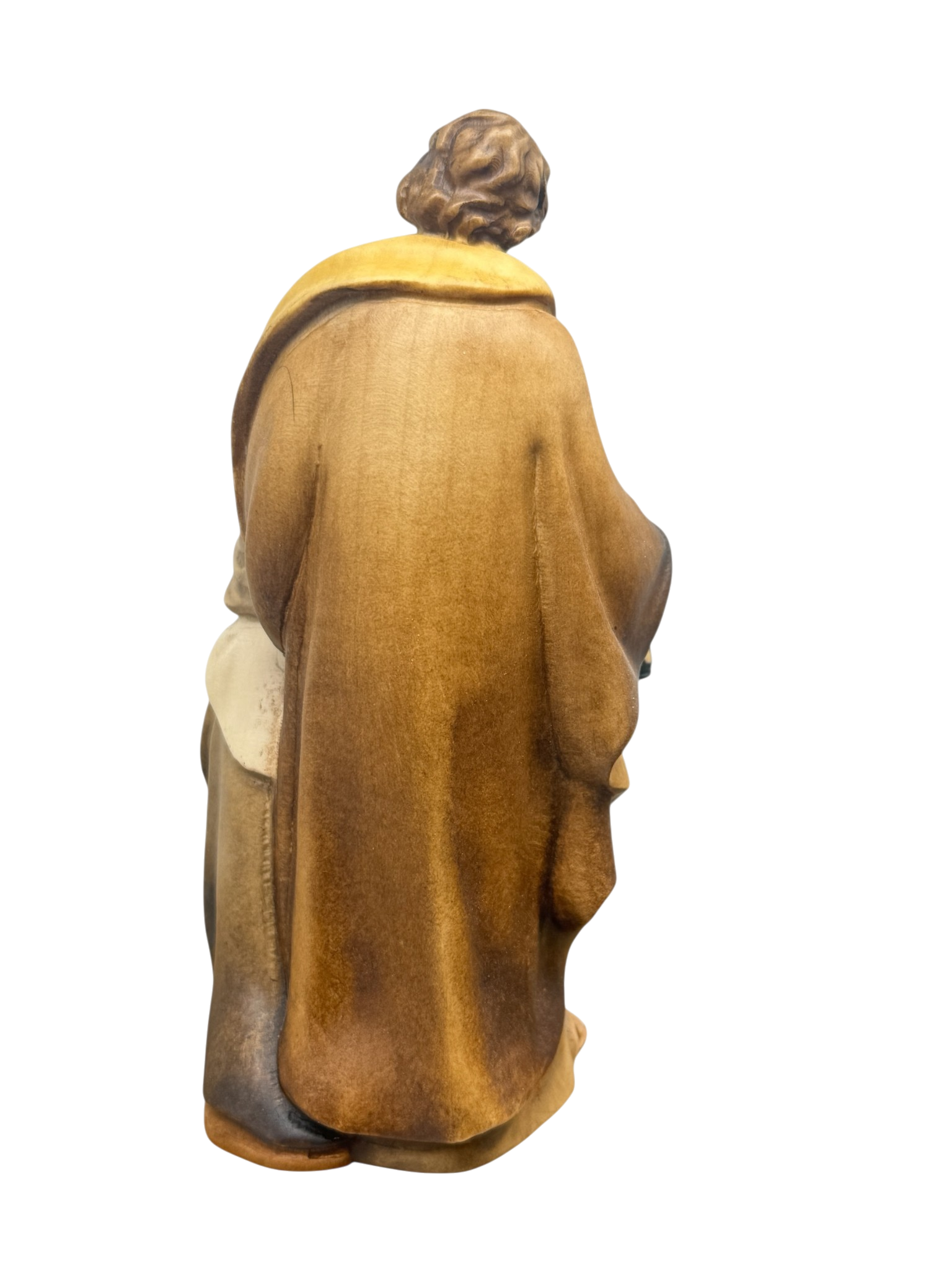 Sacra Famiglia Scolpita in Legno con Culla Barocca | Dipinta a Mano | Val Gardena