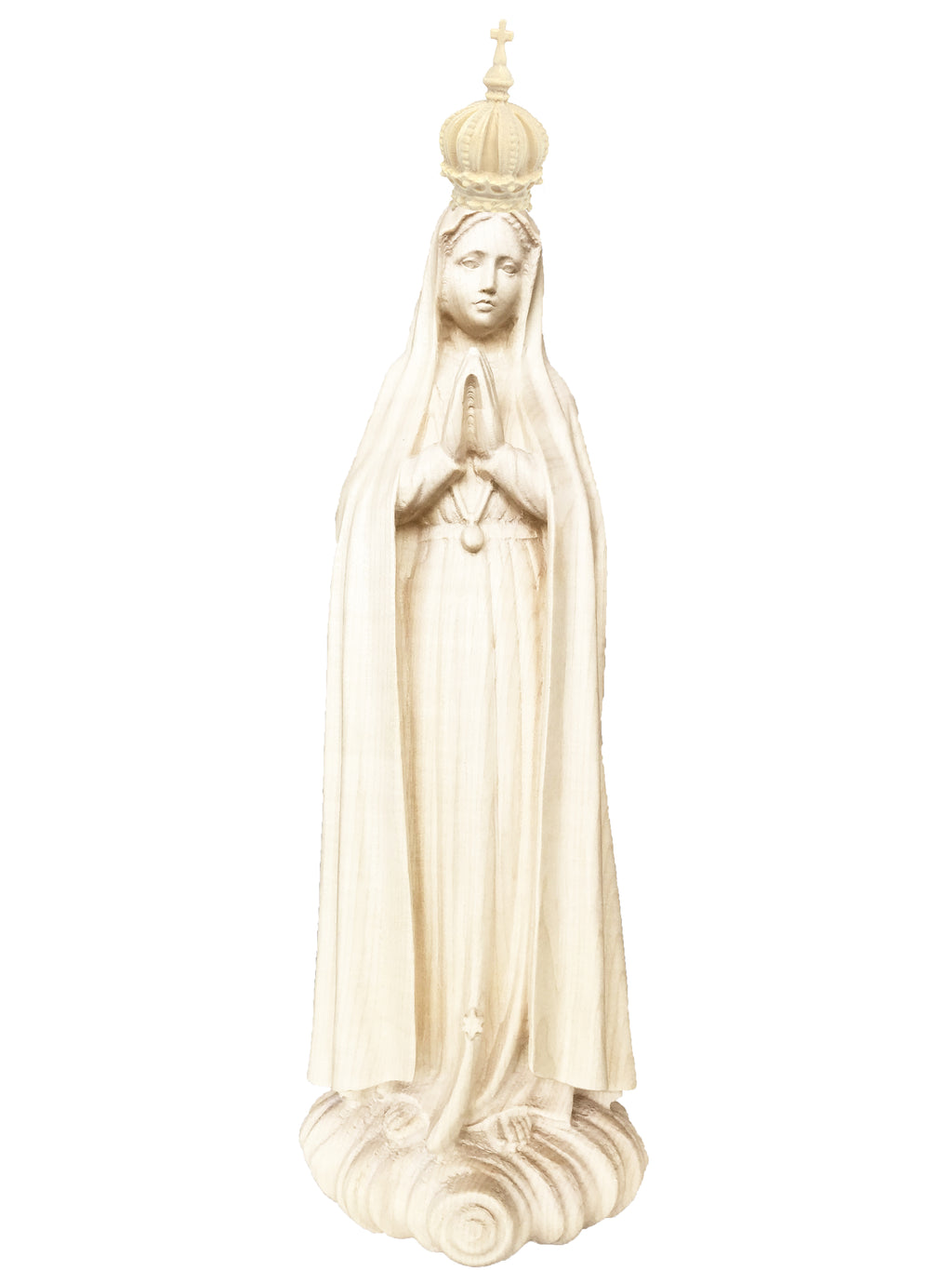 Pèlerin de Notre-Dame de Fatima avec couronne en bois