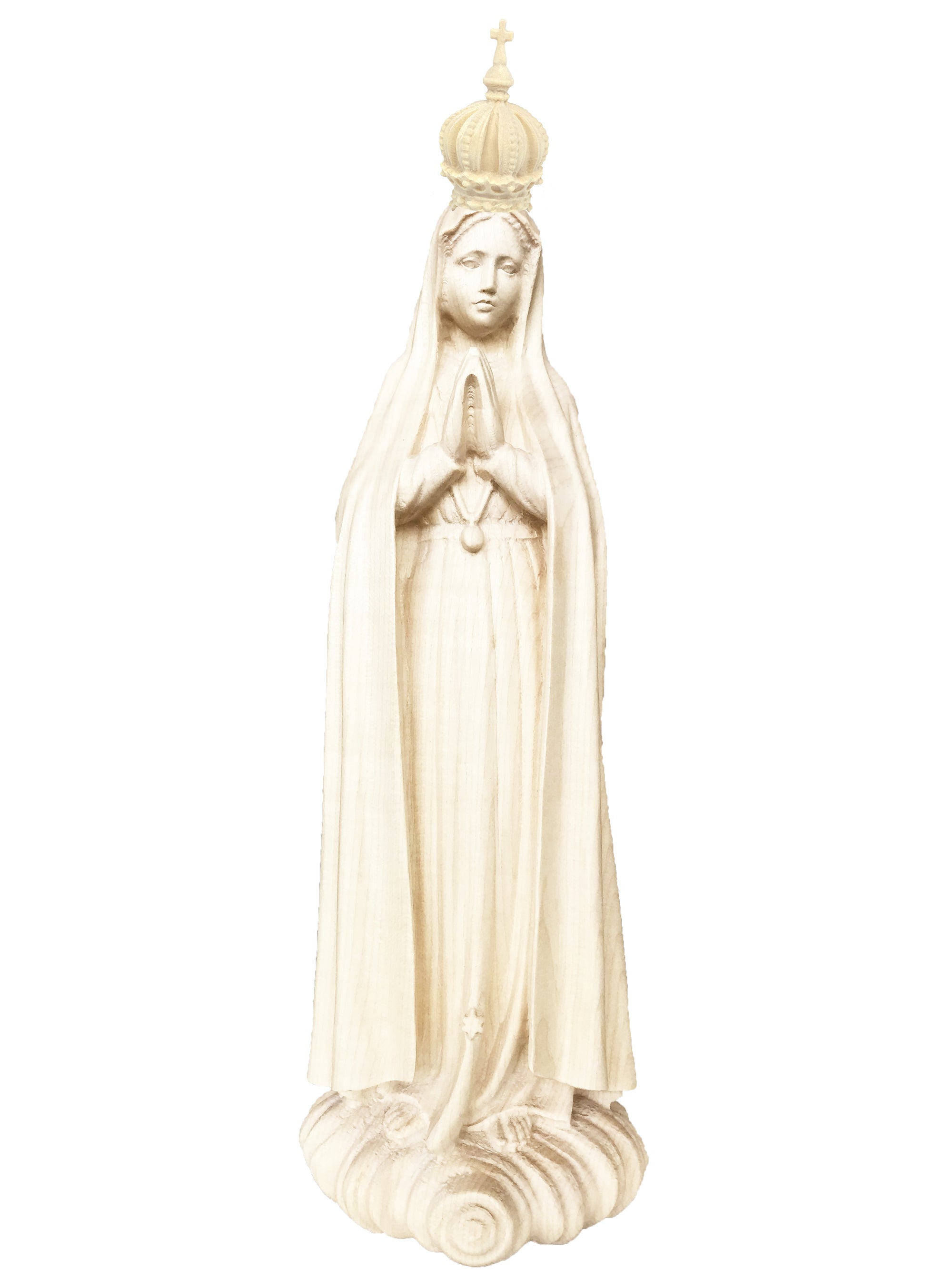Madonna Fátima mit Krone aus Holz kaufen - mit Ölfarben lasiert