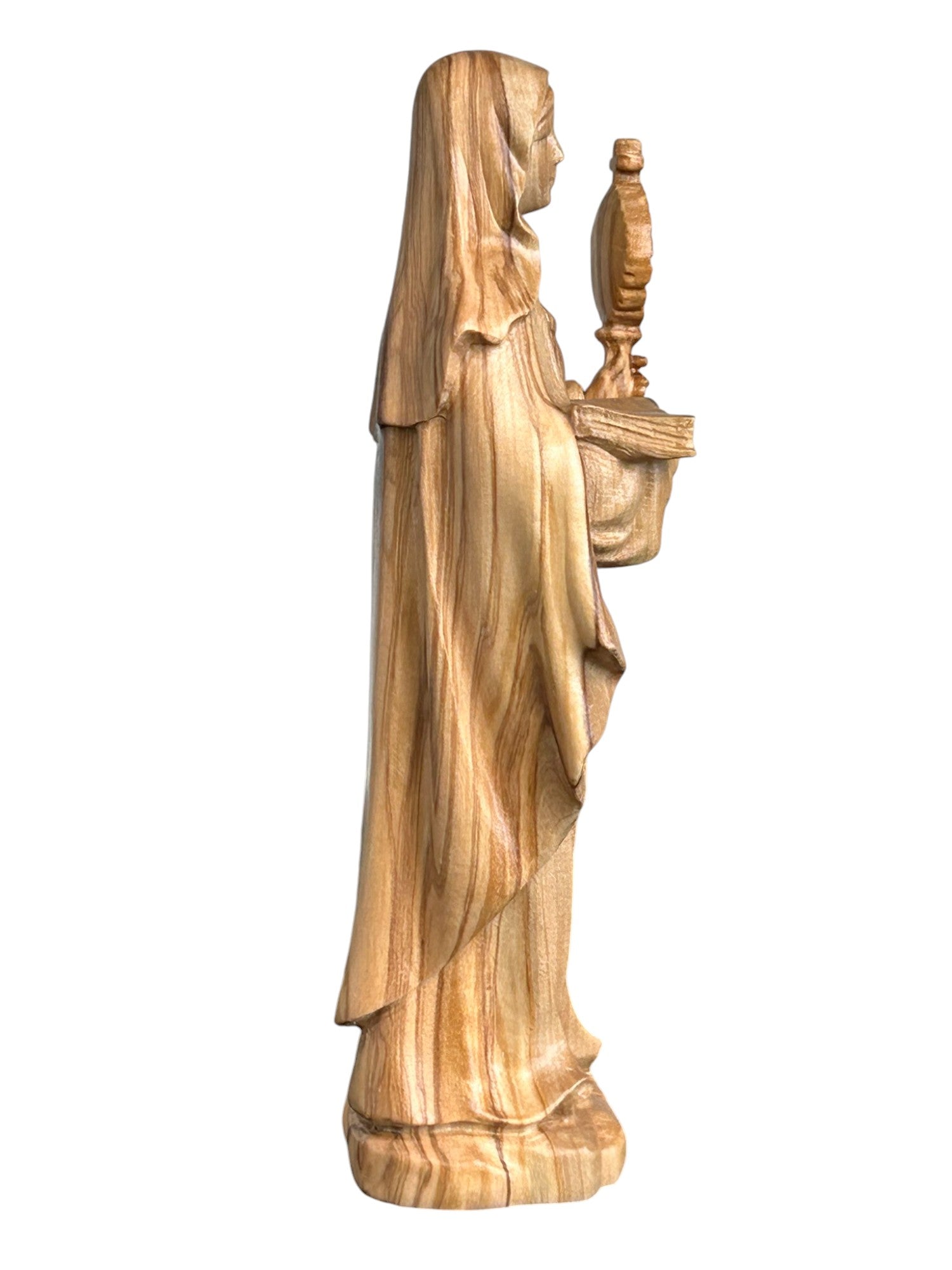 Heilige Klara von Assisi aus Holz - mit Ölfarben lasiert