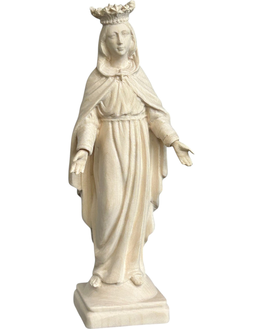 Vierge Marie miraculeuse avec couronne en bois