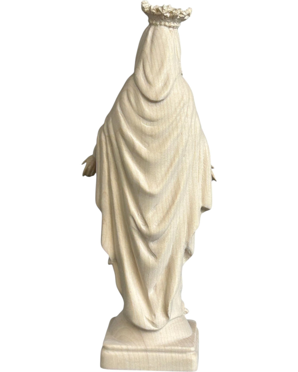 Vierge Marie miraculeuse avec couronne en bois